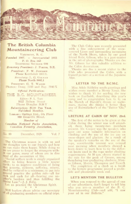 The B.C. Mountaineer 1929 December cover